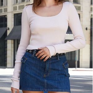 Blush Scoop Neck Long Sleeve Top